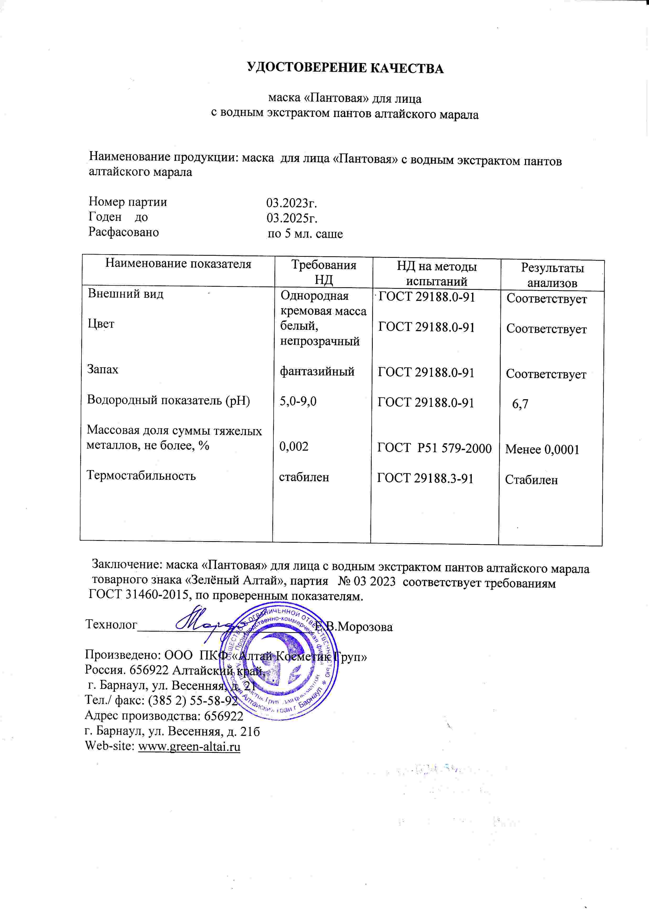 Паспорт №032023